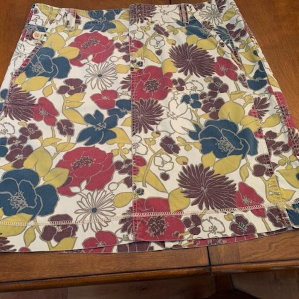 Eddie Bauer Denim Print Mini Skirt